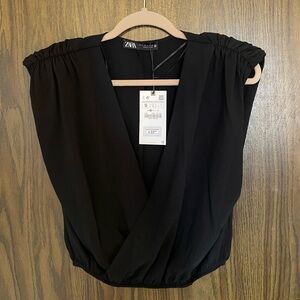 NWT Zara Deep V Neck Top - Small